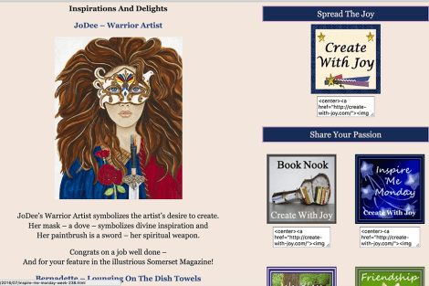 Warrior Artist by JoDee Luna Featured on Create With Joy